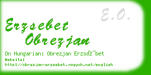 erzsebet obrezjan business card